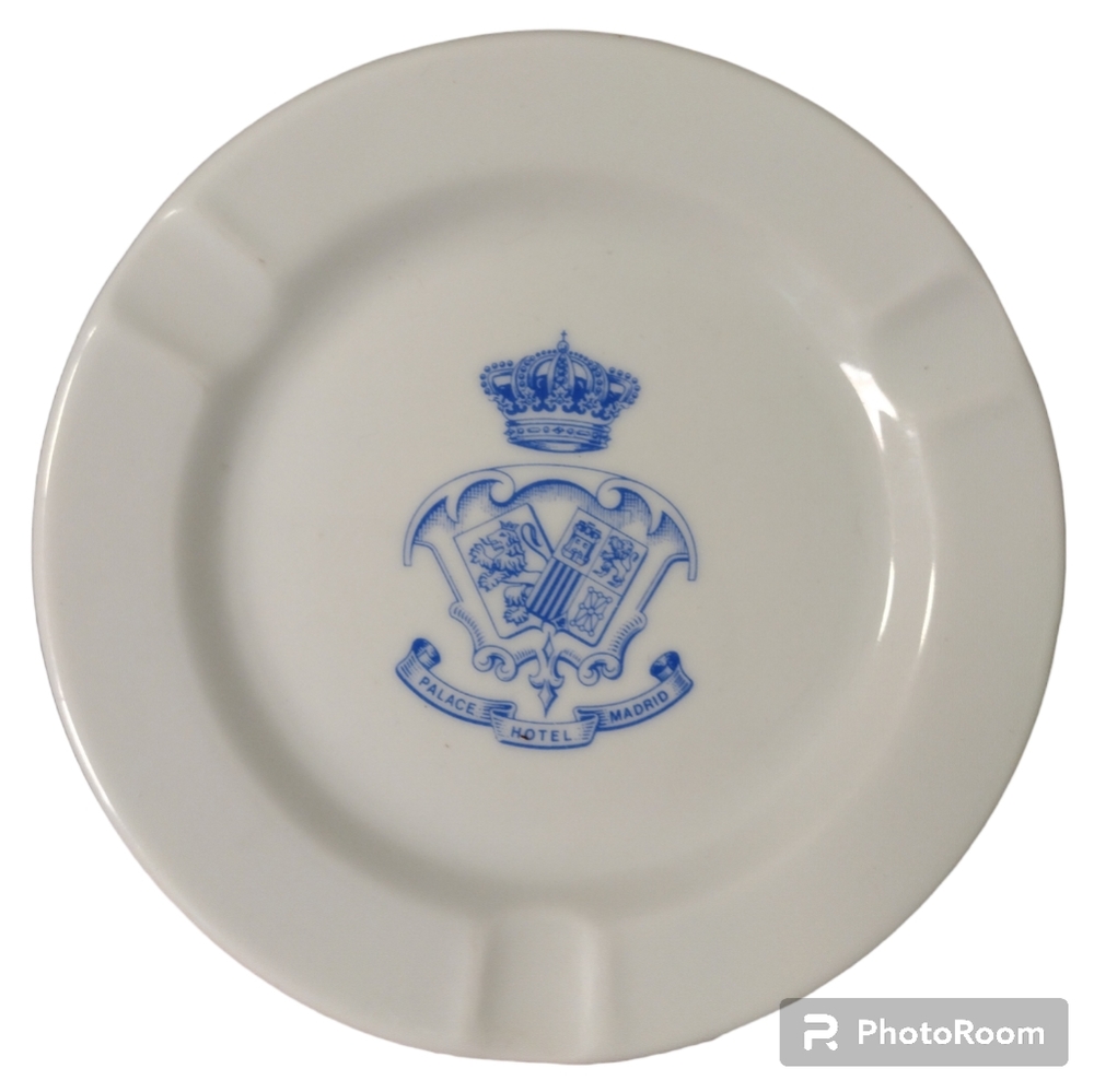 Vintage 5-Star Palace Hotel Madrid Ashtray Dish Porcelain Spain